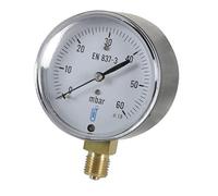 DIFF - Manomètre acier à capsule Ø 63mm, 0/60mbar - DIFF