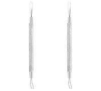 Diffaxy Lot de 2 outils de picots, filetage antidérapant, extracteur de points noirs en acier inoxydable pour les imperfections, l'acné et les points blancs, double face, doux au toucher