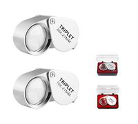Diffaxy Loupe de bijoutier 10X et 30X - Loupe de poche pliable pour bijoutiers, bijoux, roches, antiquités et livres de journaux