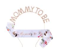 Diffaxy Mummy to Be Écharpe pour bientôt maman Baby Shower Party Écharpe Mummy to Be Couronne Accessoires pour cheveux pour femmes enceintes Cadeau de bienvenue pour fête prénatale Décoration de fête