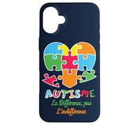 Différence d'autisme et Non indifférence Sensibilisation à l'Autisme Coque pour iPhone 16 Plus