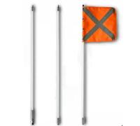 Difference U Drapeau Fouets Avertissement de sécurité 3M Mine/Sand Dune Mât de pilote Haute Visibilité Drapeau De Sécurité pour Sand Dune/Mine/Buggy/Truck/ATV/UTV (Blanc, 3 M)