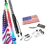 Difference U LED Fouet lumineux RGB en spirale, avec télécommande lumière fouet LED pour SUV, ATV, UTV, RZR, Can-Am, camions,Dune Buggy tout-terrain (3FT(0.9M)-1 paire)