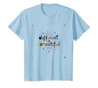 Différent est Beau : célébration de la diversité colorée T-Shirt, Enfant, Bleu Céleste, 10 Ans