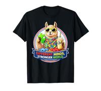 Different Minds Stronger World, Lama avec Milkshake, TDAH T-Shirt