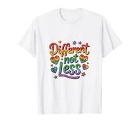 Different Not Less Autism Awareness Chemise Arc-en-Ciel T-Shirt