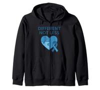 Different Not Less Autism Awareness Cœur Bleu Sweat à Capuche