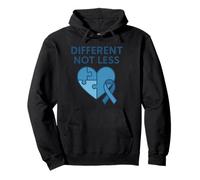 Different Not Less Autism Awareness Cœur Bleu Sweat à Capuche