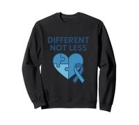 Different Not Less Autism Awareness Cœur Bleu Sweatshirt