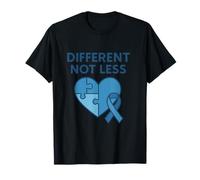 Different Not Less Autism Awareness Cœur Bleu T-Shirt