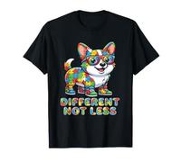 Different Not Less Puzzle Corgi Dog Autism T-Shirt
