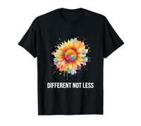 Different Not Less Tournesol Autisme Rainbow T-Shirt