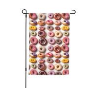 Différentes saveurs de beignets imprimés 30,5 x 45,7 cm porche toutes saisons drapeaux d'extérieur décoration de cour patio drapeau décoration cour