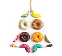 Différentes saveurs de beignets imprimés ornements de Noël en bois pendentifs à suspendre pour la maison, fête, cadeaux de Noël