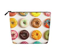 Différentes saveurs de beignets pour femmes, pochette de voyage, faux chanvre, trousse à cosmétiques, grande capacité, étui à fermeture éclair