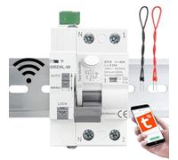 Différentiel WIFI Réarmable Superimmunisé SI 2P 40A 30mA 6Ka TYPE A. TUYA Smart. Interrupteur différentiel réarmement via WIFI Super immunisé. Disjoncteur intelligent.