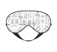 Différents équipements de sorcière imprimés polyvalents, masque de sommeil doux double face pour le yoga, le camping, masque doux pour les yeux de sommeil