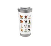 Différents poulets Coq Ferme Poulets Races de poules Fermier Gobelet isotherme en acier inoxydable double paroi