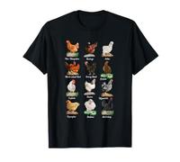 Différents Poulets Coq Ferme Poulets Races de Poules Fermier T-Shirt