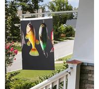 Différents types d'appâts de pêche drapeaux de jardin avec œillets verticaux double face pour décoration de cour