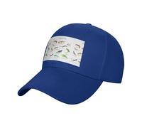 Différents types de casquette de baseball unisexe imprimé lézard en coton profil bas réglable chapeau de soleil style vintage moderne pour adultes, bleu roi, Taille unique