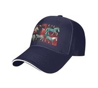 Différents types de chevaux imprimés neutres chapeau sandwich style adapté toute l'année casquettes de baseball réglables Snug Secure, Bleu marine, taille unique