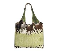 Différents types de chevaux imprimés sacs fourre-tout en toile pour femmes sac d'épicerie réutilisable grande pochette en toile sac de gym sac à main de shopping portable