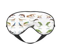 Différents types de masque de sommeil double face en forme de lézard doux et confortable bloquant la lumière pour le repos de nuit