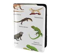 Différents types de porte-passeport avec impression lézard, essentiels de voyage, cartes et passeport, taille adaptée à tous les passeports standard