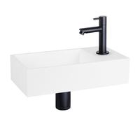 Differnz ensemble lave-mains - 36x18.5x9cm - Rectangulaire - 1 trou de robinet - Blanc 38.150.05