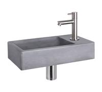 Differnz Force pack lave-mains - 40 x 22 x 8 cm - béton gris - robinet droit chromé mat 38.400.63