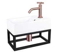 Differnz Force kit lave-mains - 40x22x11.5cm - 1 trou robinet - avec robinet - blanc 38.401.65