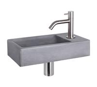 Differnz Force Set Lave-Mains - Béton Gris Foncé - Robinet Courbé Chrome Mat - B