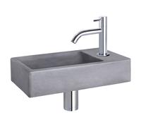 Differnz Force Set Lave-Mains - Béton Gris Foncé - Robinet Courbé en Chrome - Si