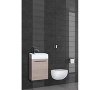 Differnz Force40 lave-mains avec meuble sans robinet 40x52x22cm MDF 1 trou pour robinet vasque gauche Chêne 36.009.02