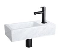 Differnz Helios Set Lavabo 37,5x18,5x9,5 cm - Vasque en Marbre - Avec Robinet Dr
