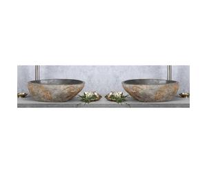 Differnz Lombok vasque 40x50cm pierre de rivière gris ENSEMBLE de 2 36.102.40
