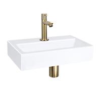 Differnz Set Lavabo Plat 38x24x7 cm - Vasque en Céramique Avec Robinet - Robinet
