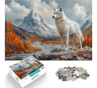 Difficile et défi Loup des Montagnes Puzzle de 1000 pièces pour Adultes 38x52cm avec Affiche et Feuille de Questions correspondantes à partir de 14 Ans