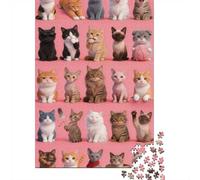 Difficulté élevée et intéressant Puzzle 1000 Pièces Beaucoup de Chats Puzzle en Carton Qualité Premium Puzzle Adulte Difficile Décoration Salon Cadeau 70x50cm/1000pcs