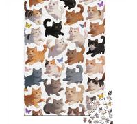 Difficulté élevée et intéressant Puzzle 1000 Pièces Beaucoup de Chats Puzzle en Carton Qualité Premium Puzzle Adulte Difficile Puzzle Familial Noël 52x38cm/1000pcs