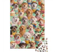 Difficulté élevée et intéressant Puzzle 1000 Pièces Beaucoup de Chiens Puzzle en Carton Qualité Premium Puzzle Adulte Difficile Décoration Vacances 52x38cm/1000pcs