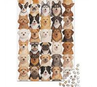 Difficulté élevée et intéressant Puzzle 1000 Pièces Beaucoup de Chiens Puzzle en Carton Qualité Premium Puzzle Adulte Éducatif Décoration Salon Anniversaire 38x26cm/1000pcs
