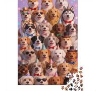 Difficulté élevée et intéressant Puzzle 1000 Pièces Beaucoup de Chiens Puzzle en Carton Qualité Premium Puzzle Adulte Éducatif Collection Cadeau 52x38cm/1000pcs