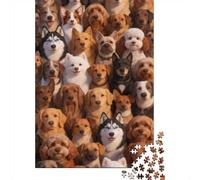 Difficulté élevée et intéressant Puzzle 1000 Pièces Beaucoup de Chiens Puzzle en Carton Qualité Premium Puzzle Adulte Éducatif Décoration Salon Vacances 52x38cm/1000pcs
