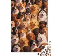 Difficulté élevée et intéressant Puzzle 1000 Pièces Beaucoup de Chiens Puzzle en Carton Qualité Premium Puzzle Adulte Difficile Collection Cadeau 52x38cm/1000pcs