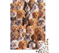 Difficulté élevée et intéressant Puzzle 1000 Pièces Beaucoup de Chiens Puzzle en Carton Qualité Premium Puzzle Adulte Éducatif Décoration Salon Vacances 38x26cm/1000pcs