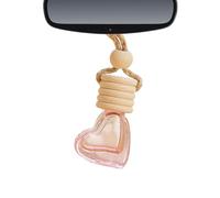 Diffuser Pendant - Car Interior Decoration, Heart Shaped Bottle | Essential Oil Five Line Cap Accessory, Empty Perfume Hanging Ornament for Bringing Festive Mood During Rides With Family Members