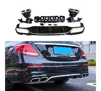 Diffuseur à lèvres pour Spoiler de Pare-Chocs arrière avec Embouts d’échappement pour Benz Classe E W213 E200 E260 E300 Sport Berline 2017-2019 Diffuseur Style E63
