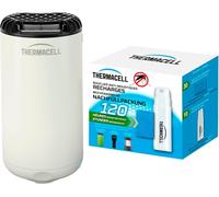 Diffuseur Anti Moustiques Et Moustiques Tigres - Extérieur - Sans Fil Nomade - Zone De Protection 20m² - Effet Rapide - Inodore - Recharges 120h - 10 Cartouches Gaz + 30 Plaquettes - Blanc
